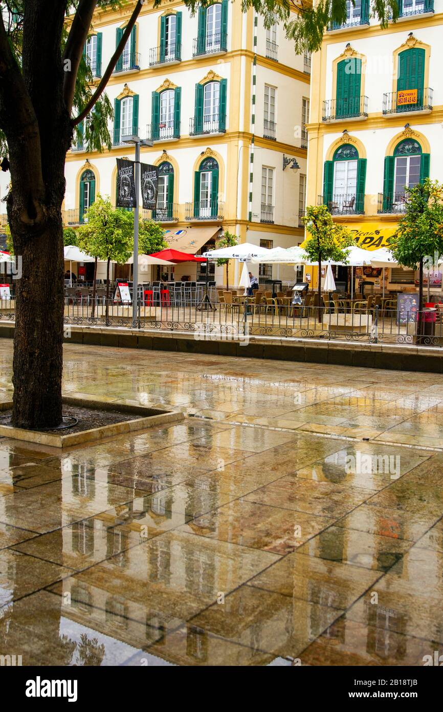 Rainy Day in Malaga Stock Photo