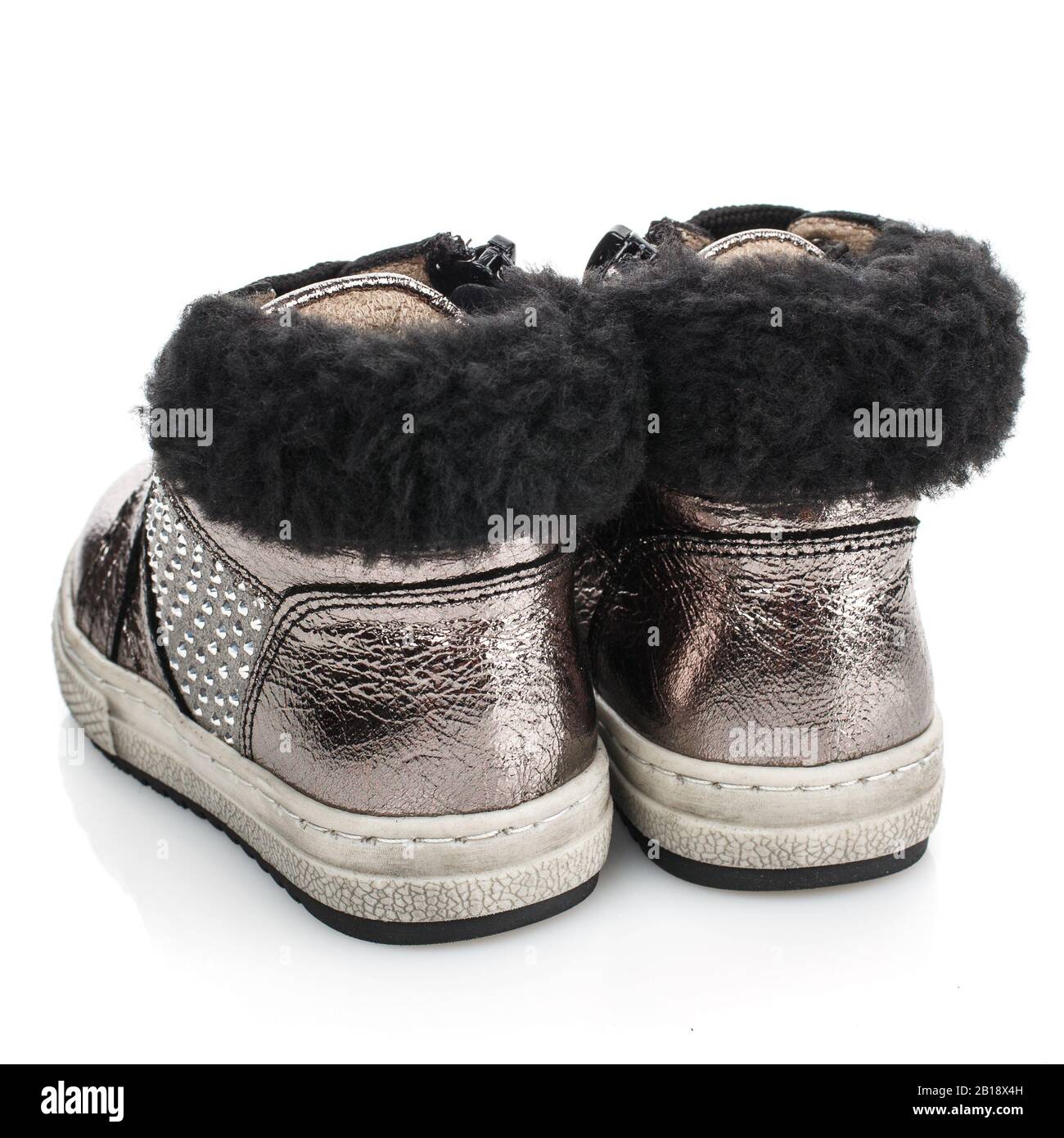 girls silver snow boots