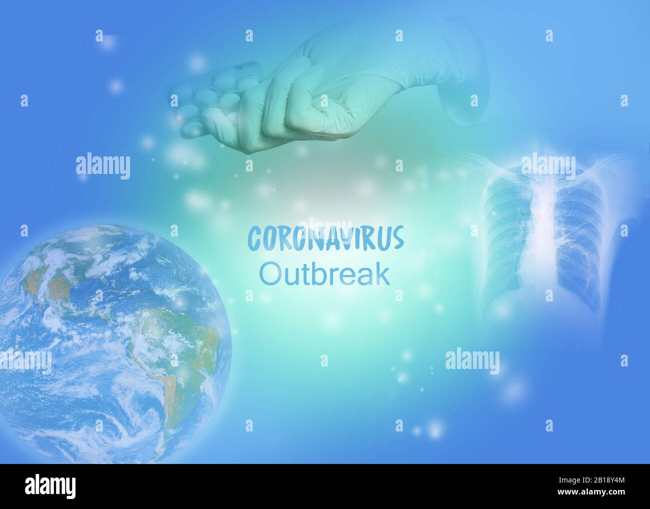 Doctor research Medicine solution for Coronavirus treatment find the outbreak Stock Photo