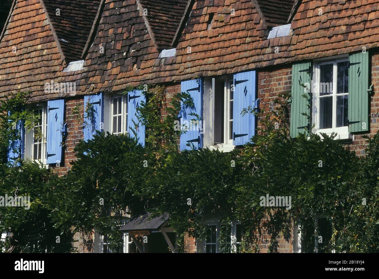 A row of cottages with exterior window shutters, Kent, England, UK Stock Photo Alamy