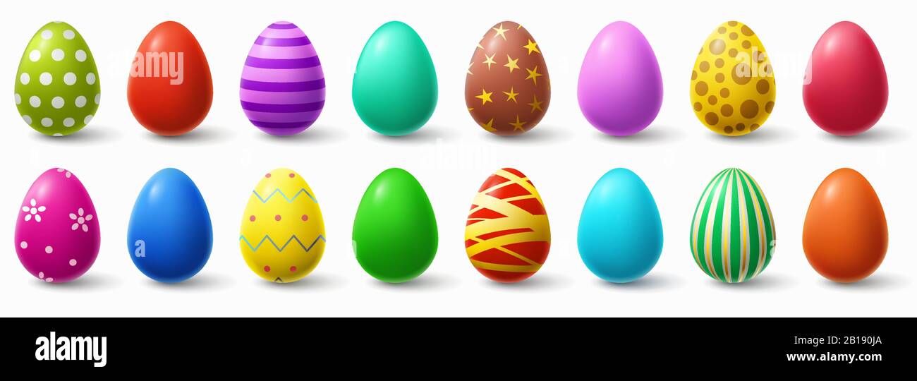 Easter Painted Eggs Cracked PNG (Isolated-Objects)