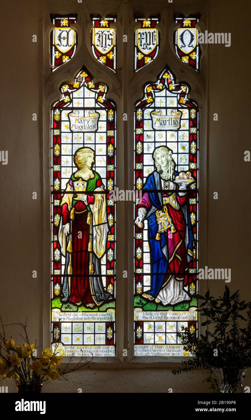 Stained glass window Mary Magdalene and Martha, 1910 by Cox and Buckley