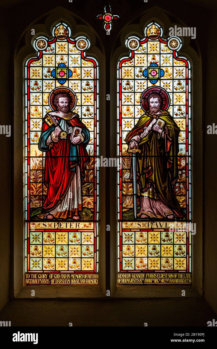 Stained glass window Saint Peter and Saint Paul c 1887 probably by Cox