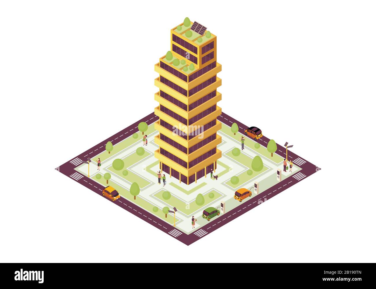 Eco city isometric color vector illustration Stock Vector Image & Art ...