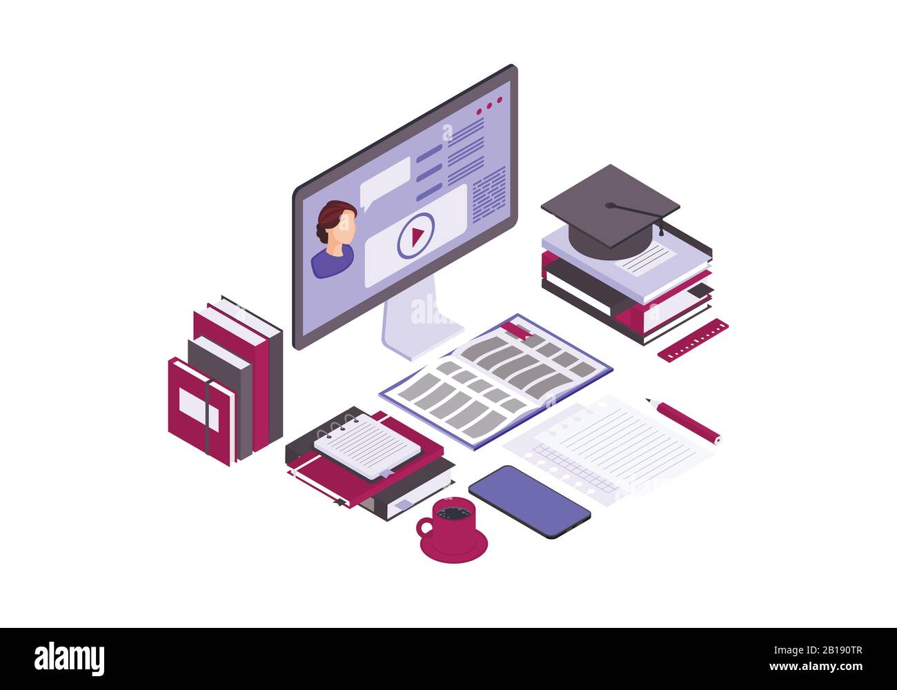 Online education isometric vector illustration Stock Vector Image & Art ...