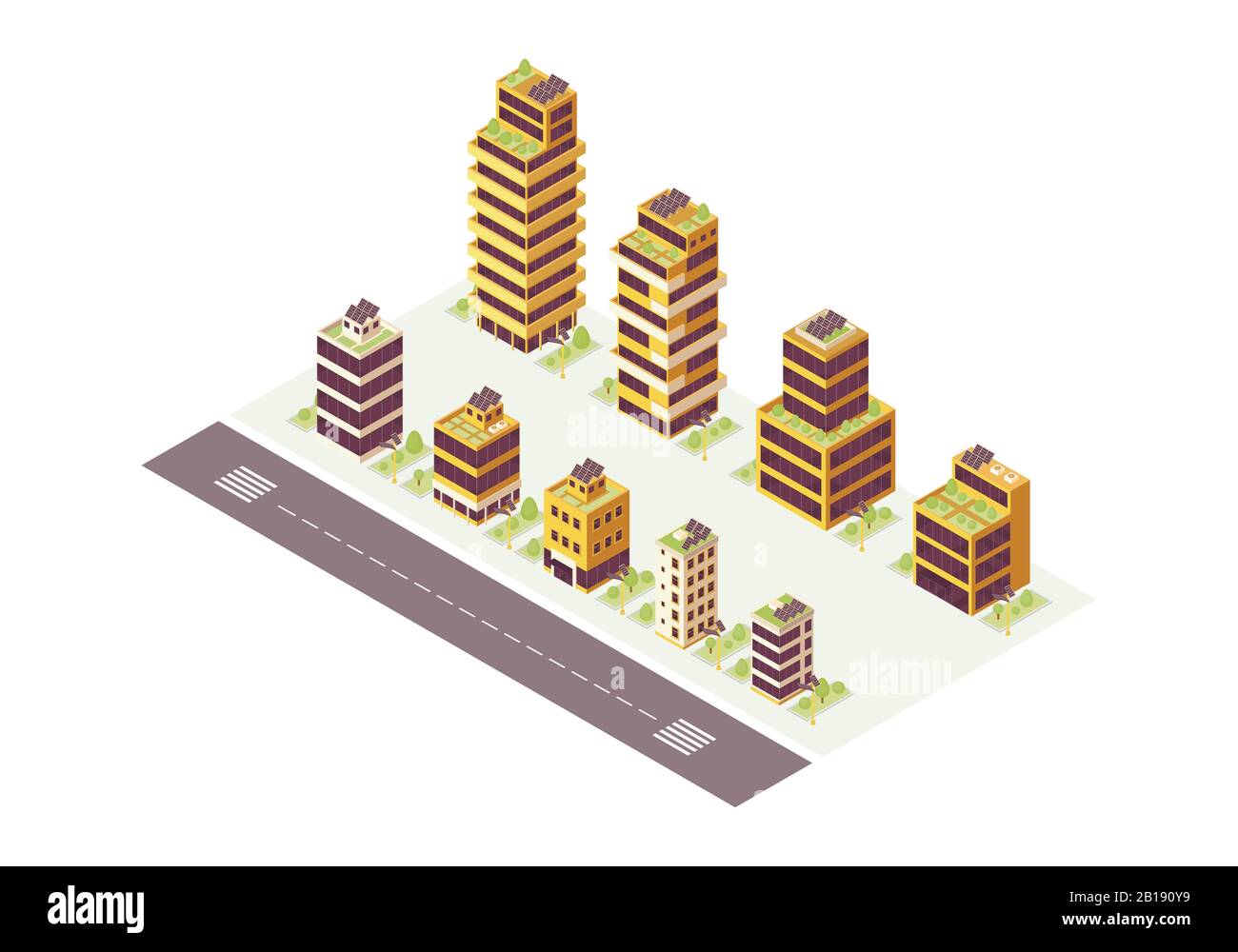 Eco city isometric color vector illustration Stock Vector Image & Art ...