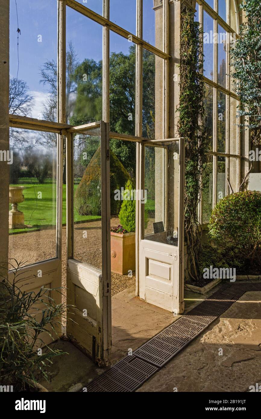 Interior of The Orangery at Castle Ashby Gardens, Northamptonshire, UK ...