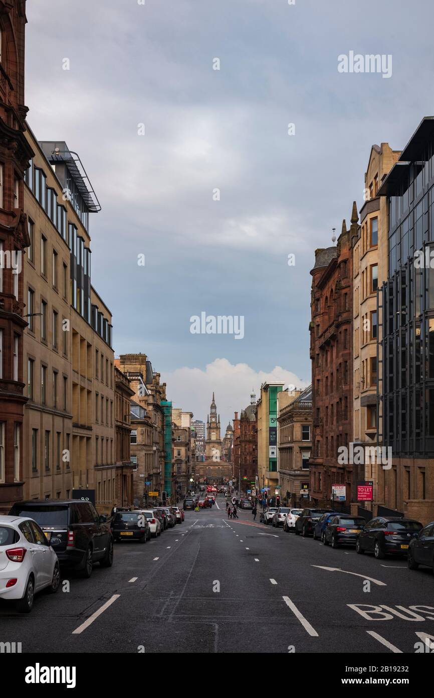 Glasgow, Scotland/UK, June 29, 2019: The street-level view from W