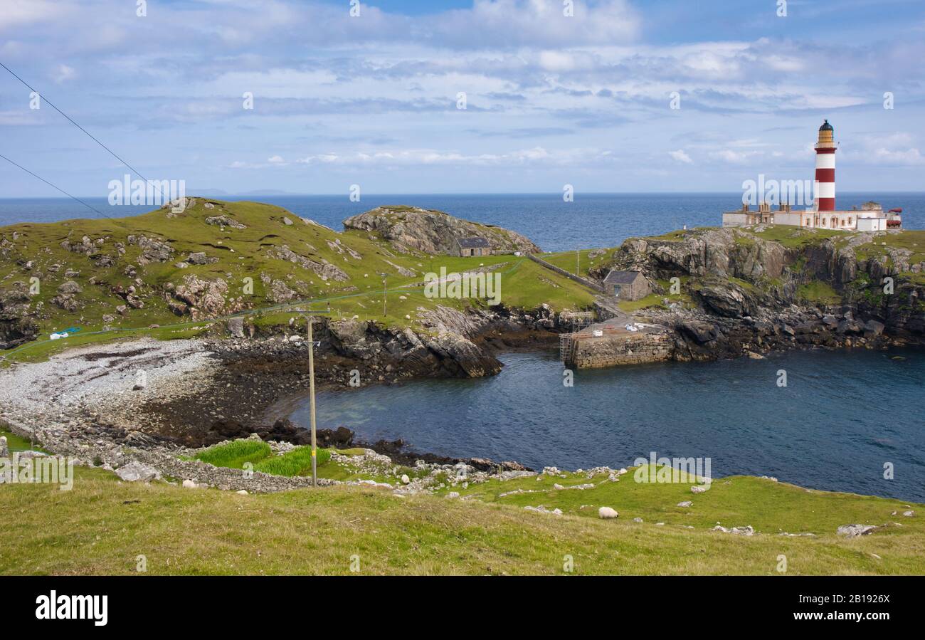 Eilean Glas Lighthouse, Isle of Scalpay, Outer Hebrides, Scotland Stock Photo