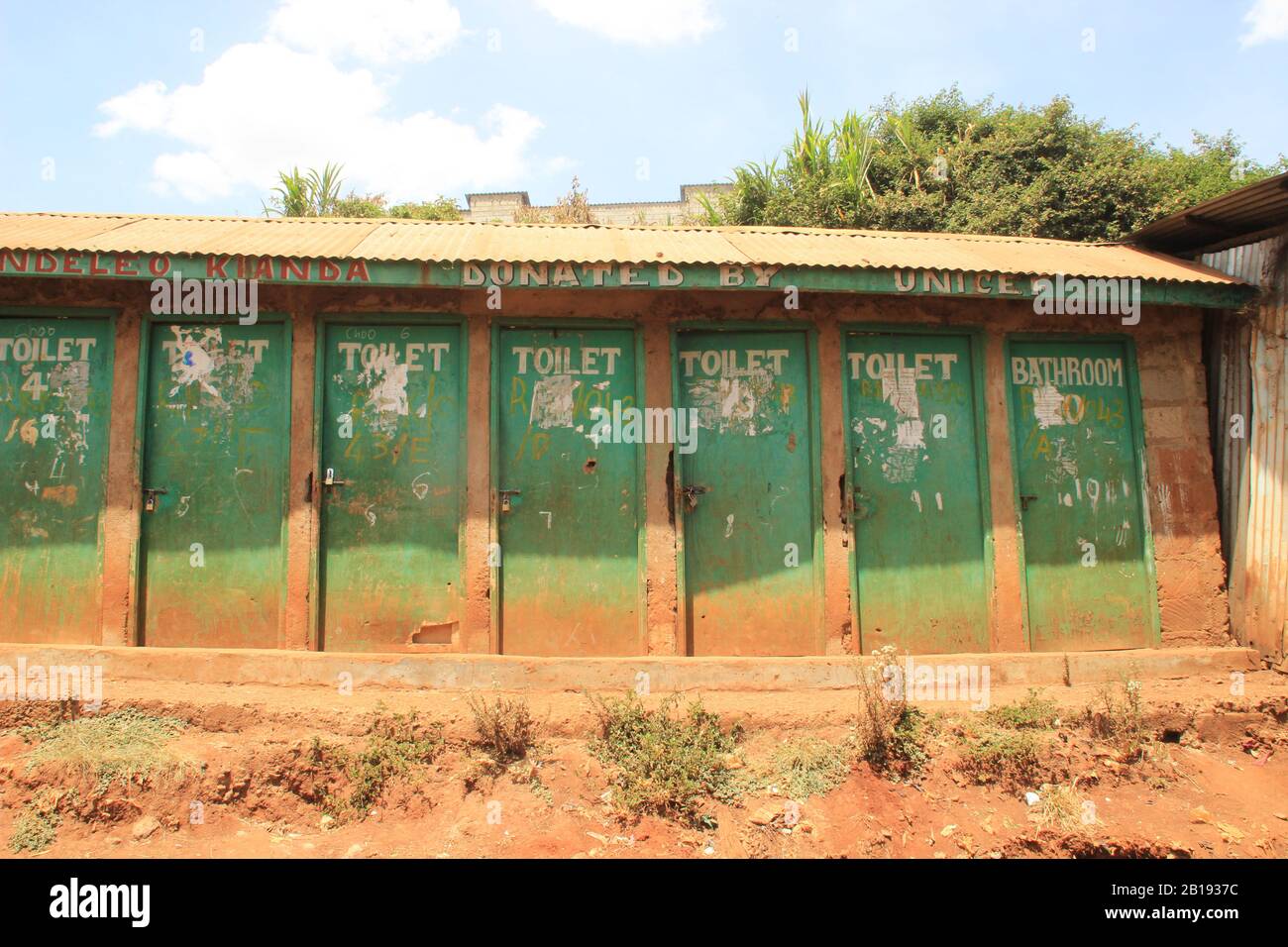 Kibera, Nairobi, Kenya February 13, 2015 Toilets in the slums of
