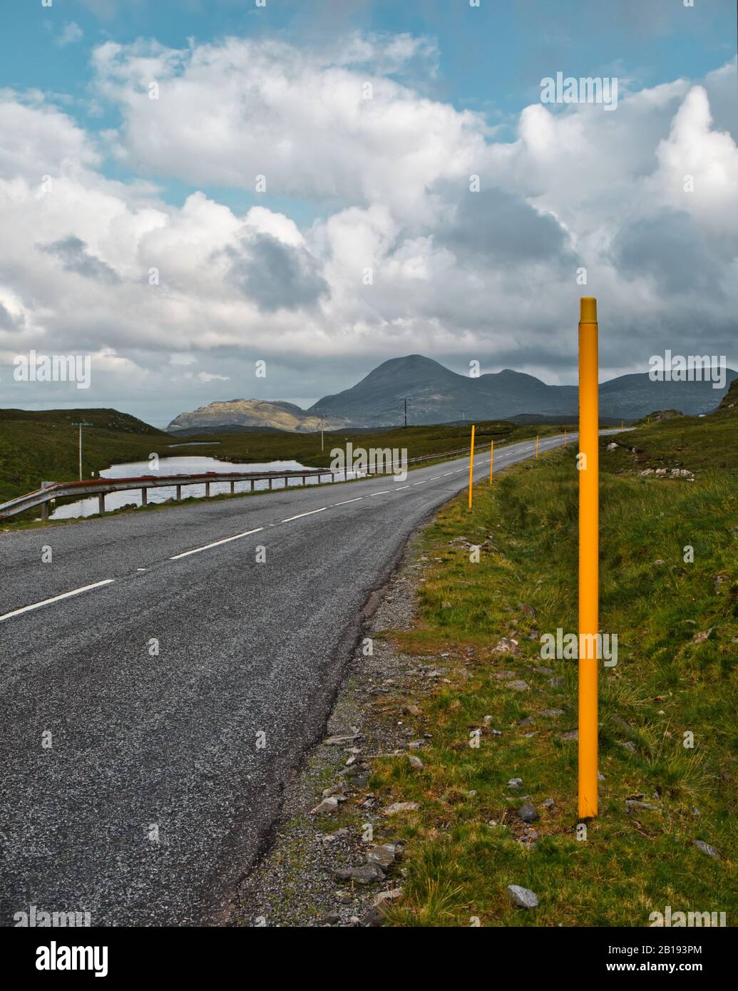 These Road Construction Markers Keeping Traffic Stock Photo