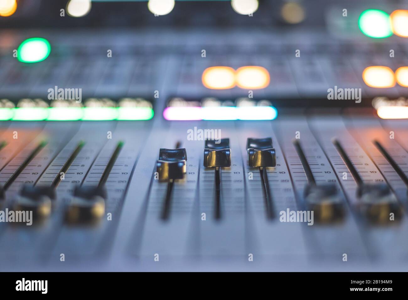 Professional Music Production In A Sound Recording Studio Mixer