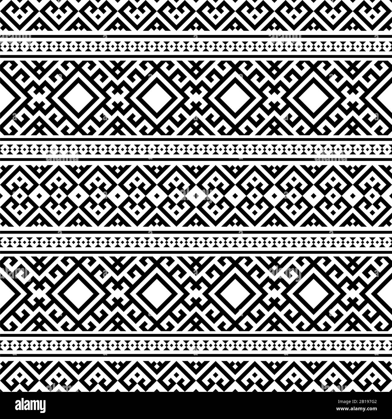 Seamless Ethnic Pattern Illustration vector with tribal design in black ...
