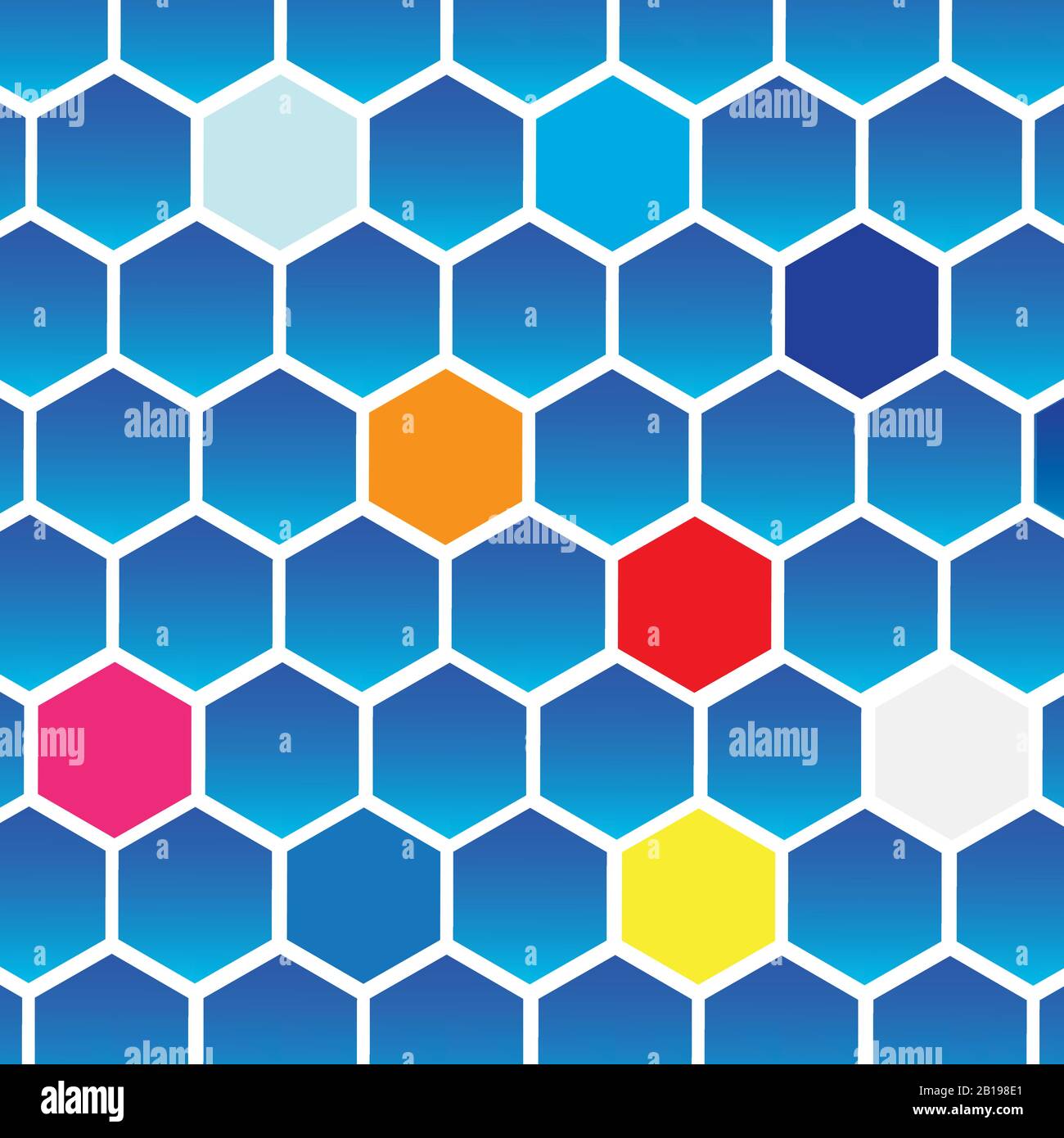 System of hexagons, and some random colors, vector image Stock Vector