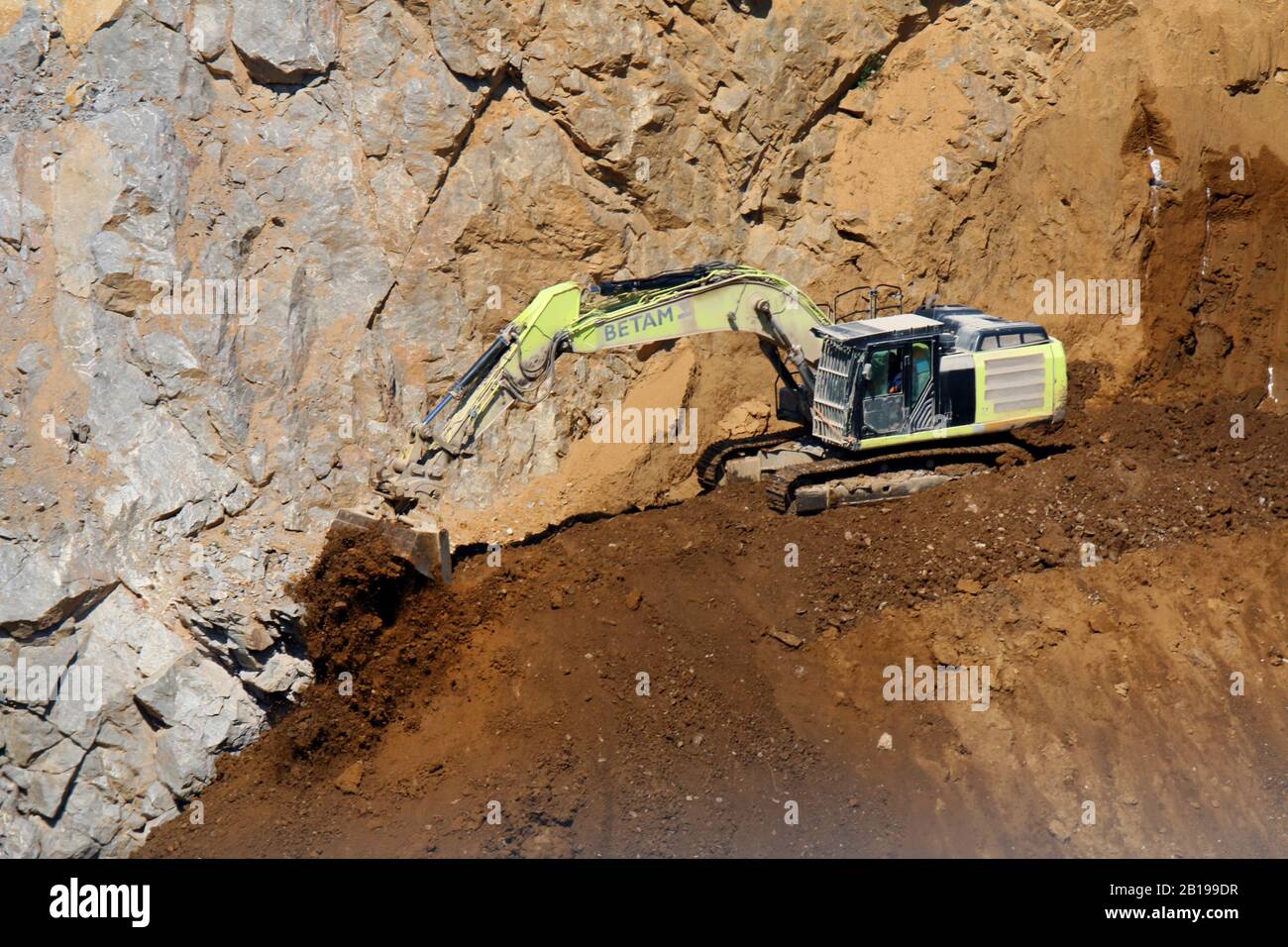 excavator in a limestone quarry, Germany Stock Photo Alamy