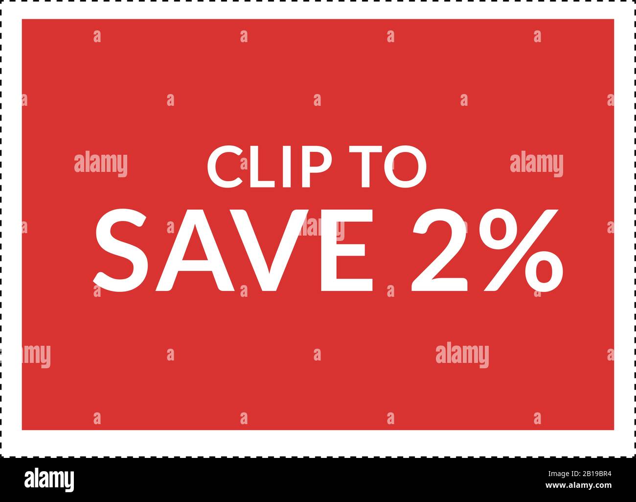 Coupon frame. Clip to save frame with a dotted bounding Stock Vector