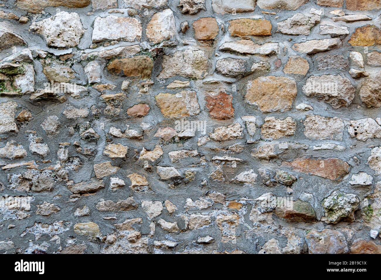 Old Shell rock brick wall sa a background Stock Photo - Alamy