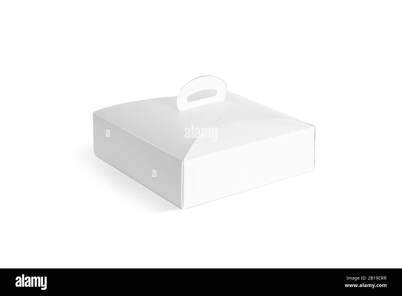 Blank white cardboard cake box mock up, side view Stock Photo Alamy