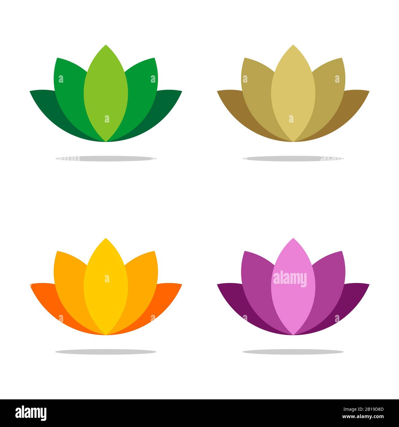 Set Colorful Ornamental Flower vector logo template Illustration Design ...