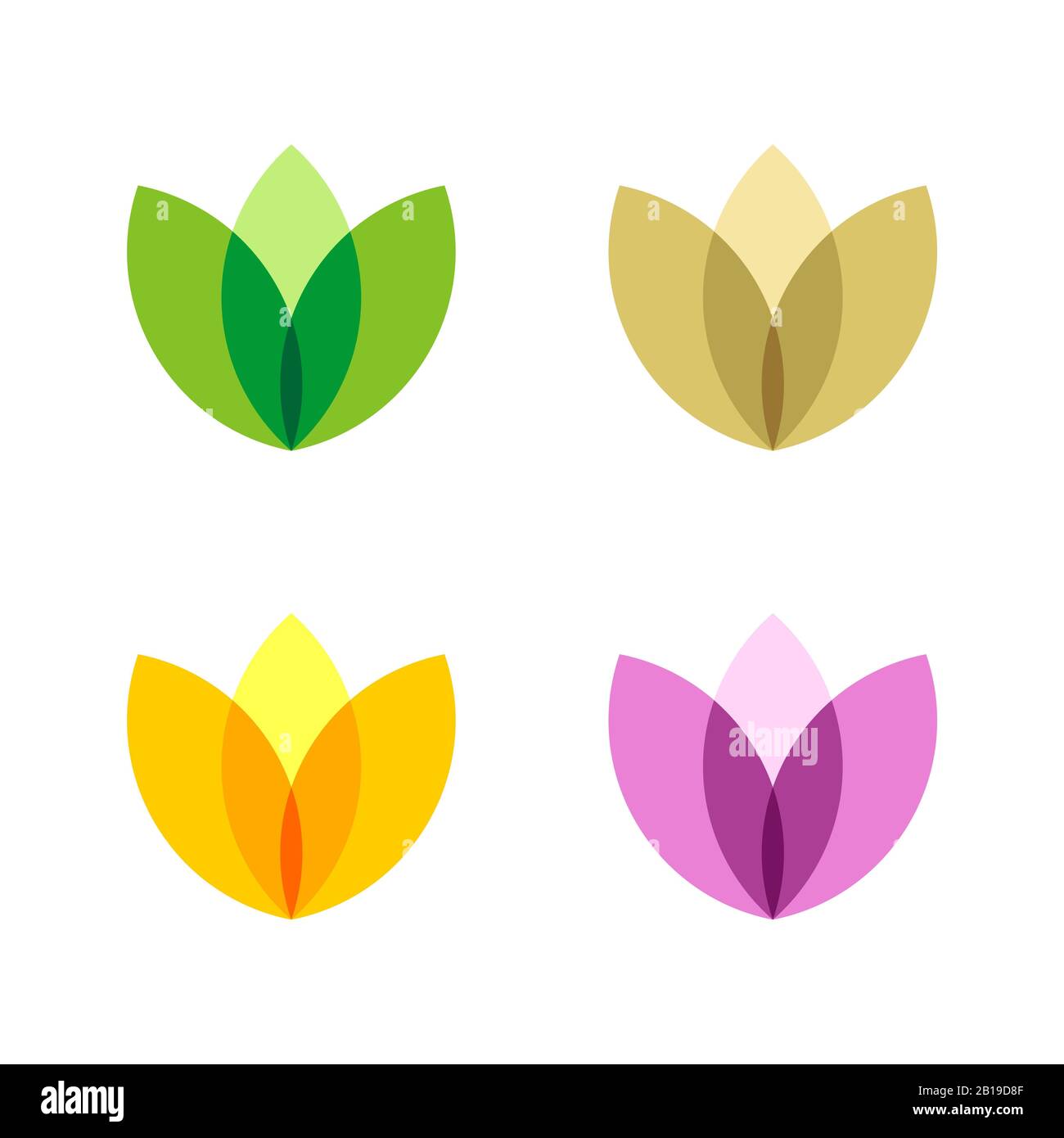set Colorful Ornamental Flower vector logo template Illustration Design ...