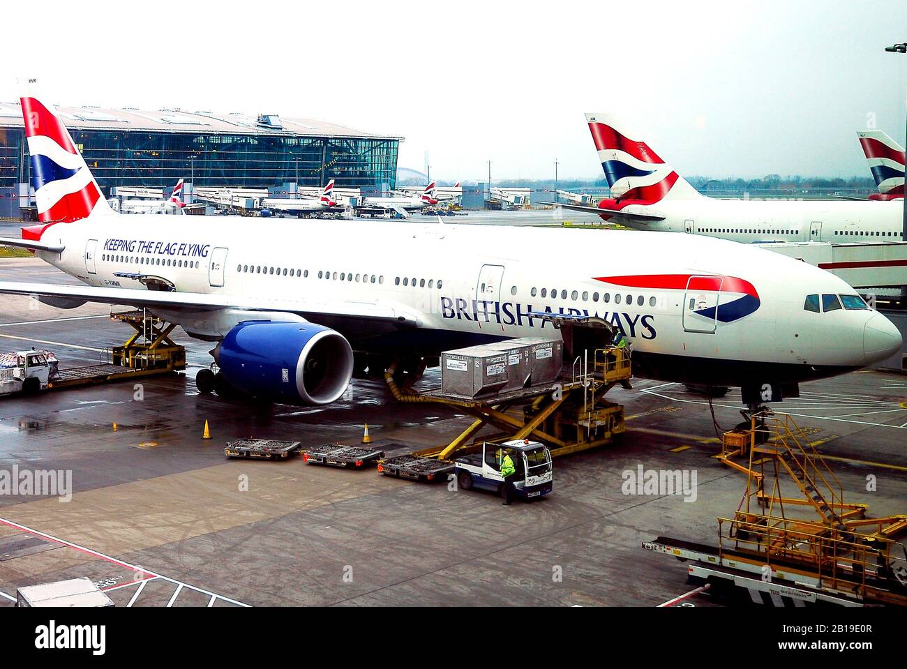 Heathrow Airport, British Airways, filets grounded Corvid lockdown 2020, UK Pandemic London Stock Photo