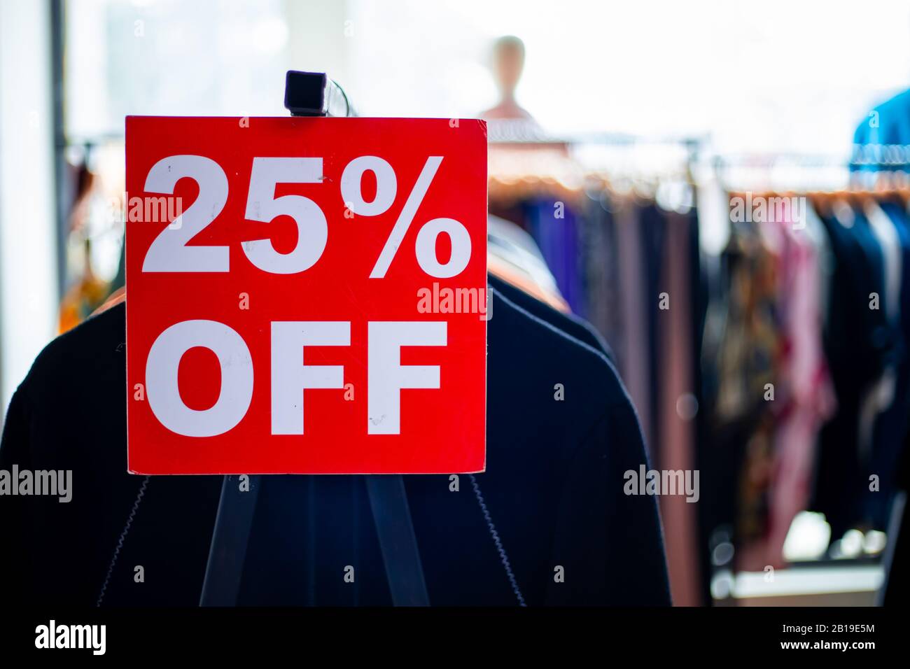 25 off Sale tag on the clother for off season sale Stock Photo Alamy