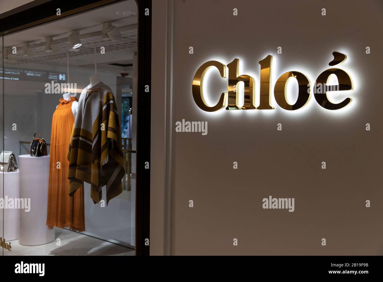 Chloe brand store and logo seen in Hong Kong Stock Photo Alamy