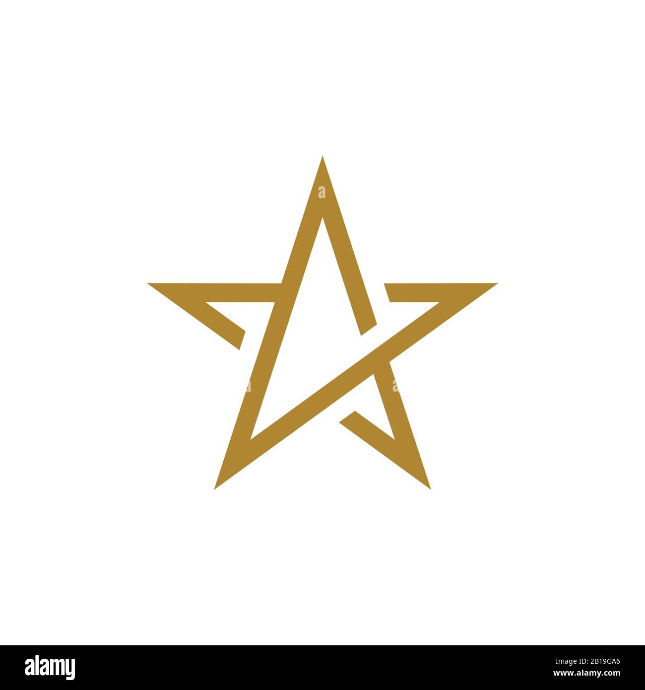 Gold Star Line Logo Template Illustration Design. Vector EPS 10 Stock