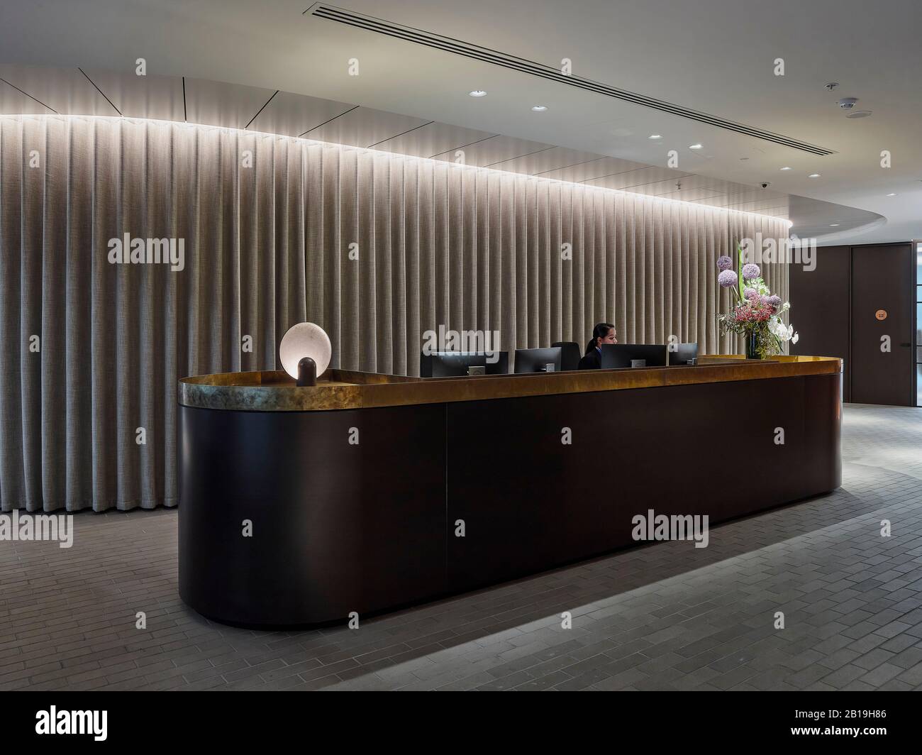 Tenancy fitout: Reception. Sixty Martin Place, Sydney, Australia. Architect: HASSELL, 2019. Stock Photo