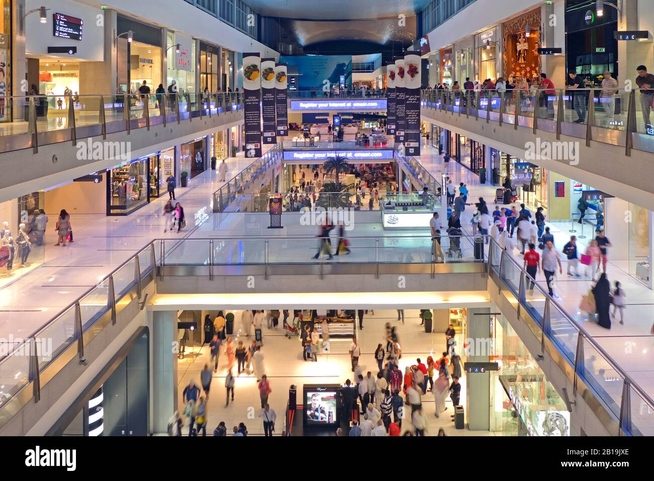 Customers inside the Dubai Mall, one of the largest shopping centers in ...