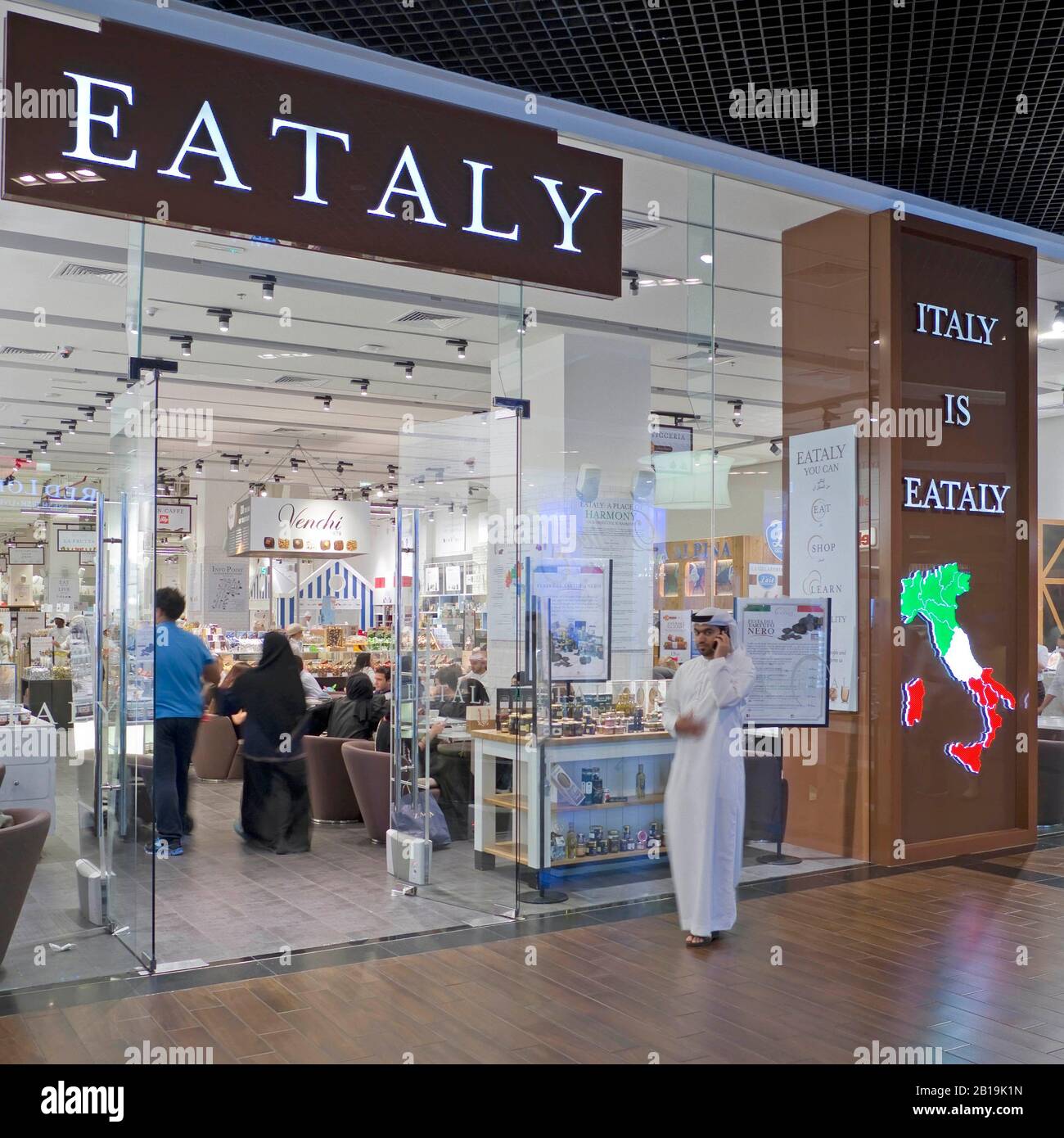 Eataly Italian supermarket and restaurant inside Dubai Mall shopping
