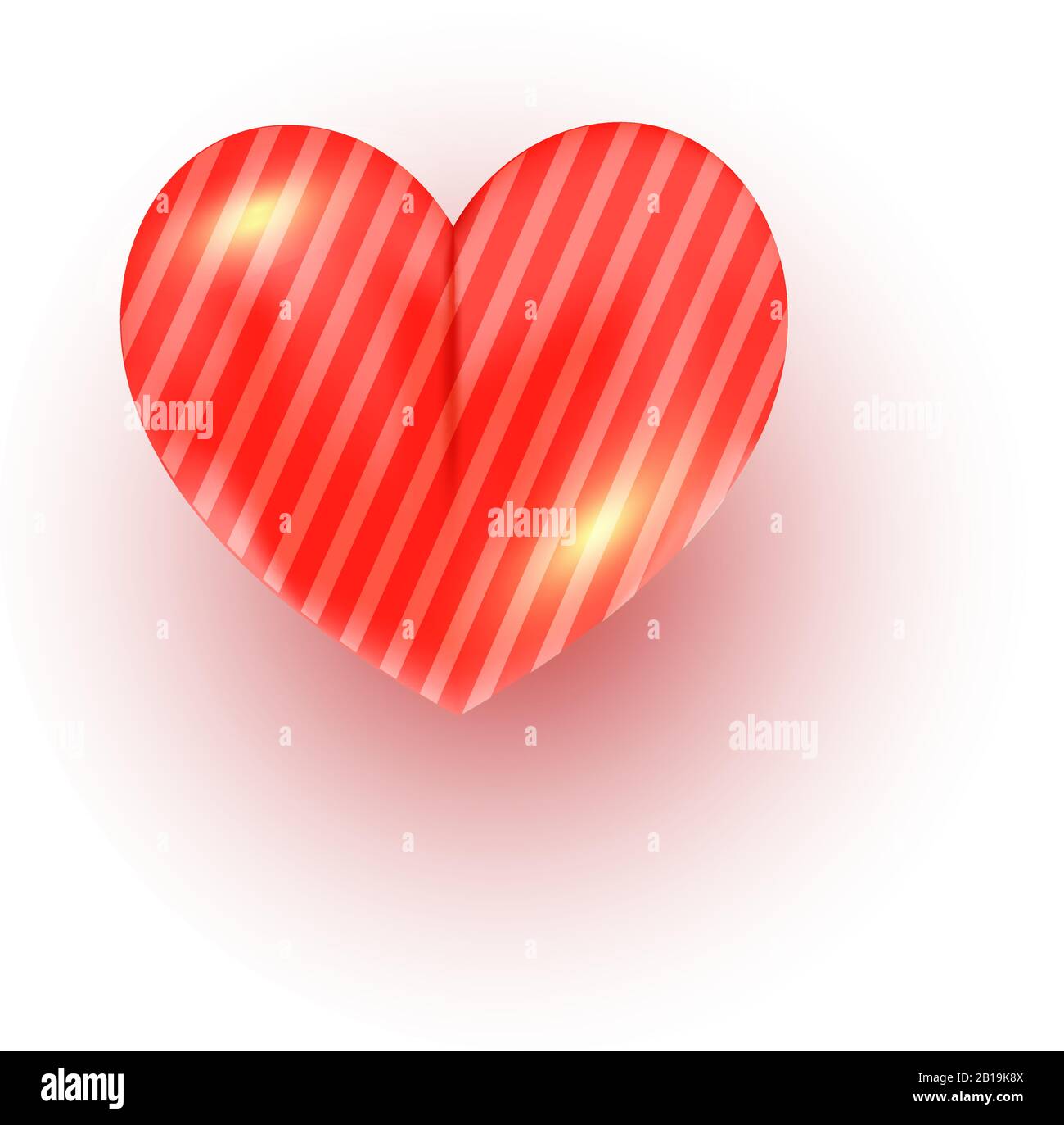 Realistic heart shape on a white background. Love icon illustration vector Stock Vector