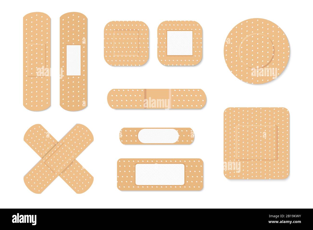 Aid band plaster strips set Royalty Free Vector Image