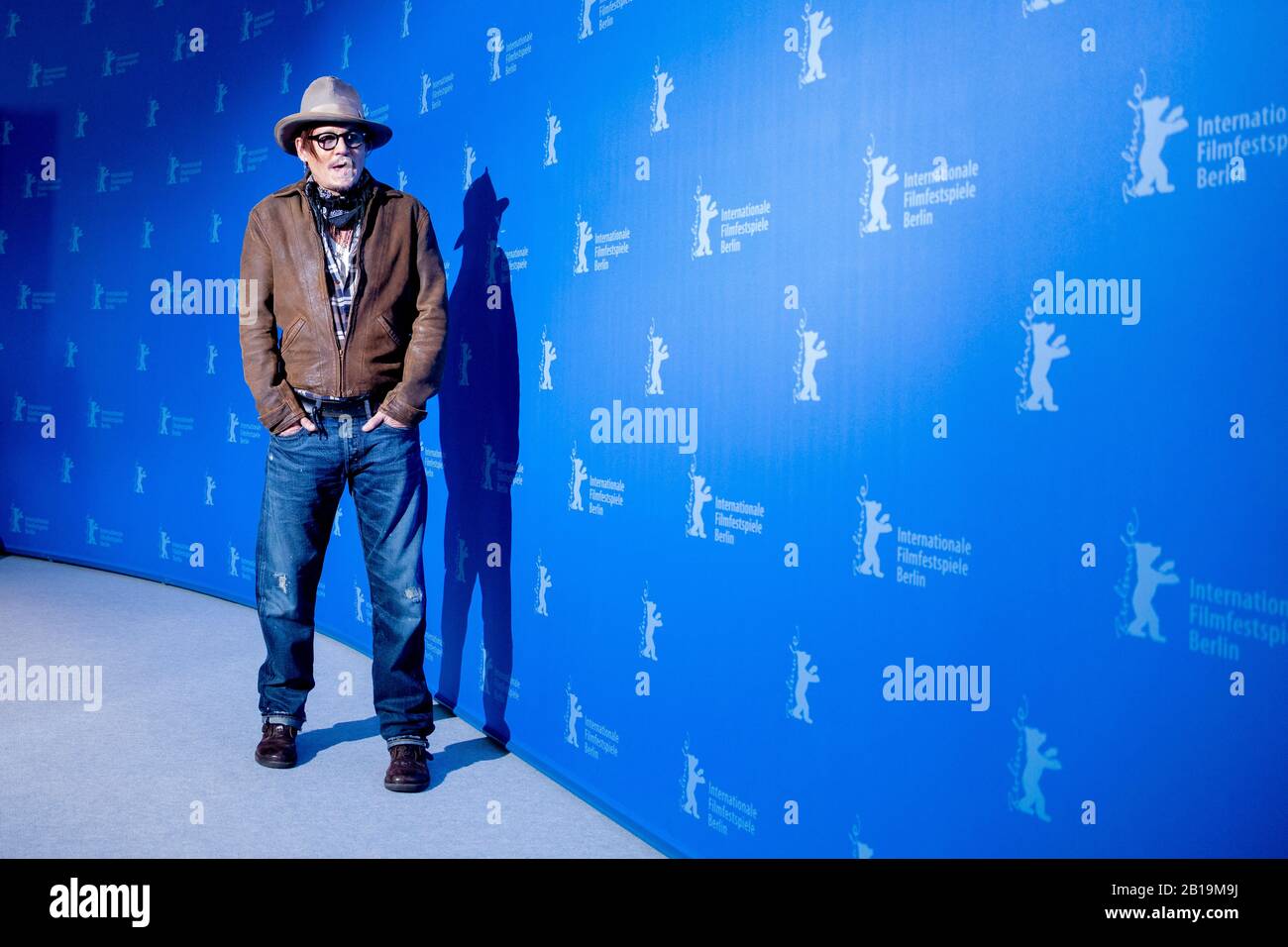 21 February 2020, Berlin: 70th Berlinale, Photocall, Special Gala, 'Minamata': Johnny Depp, actor. The International Film Festival takes place from 20.02. to 01.03.2020. Photo: Christoph Soeder/dpa Stock Photo