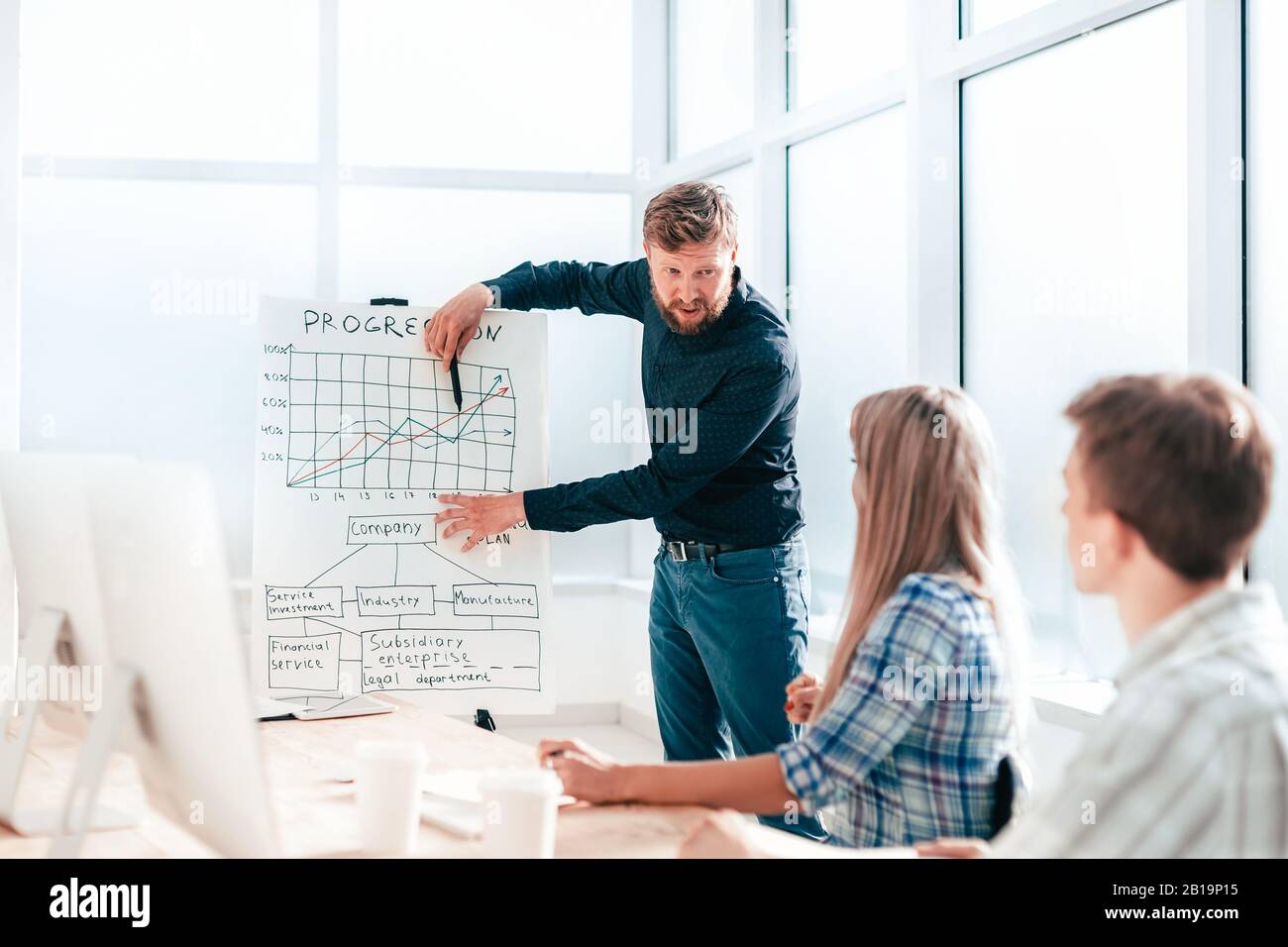 businessman analyzing financial data during work meeting Stock Photo