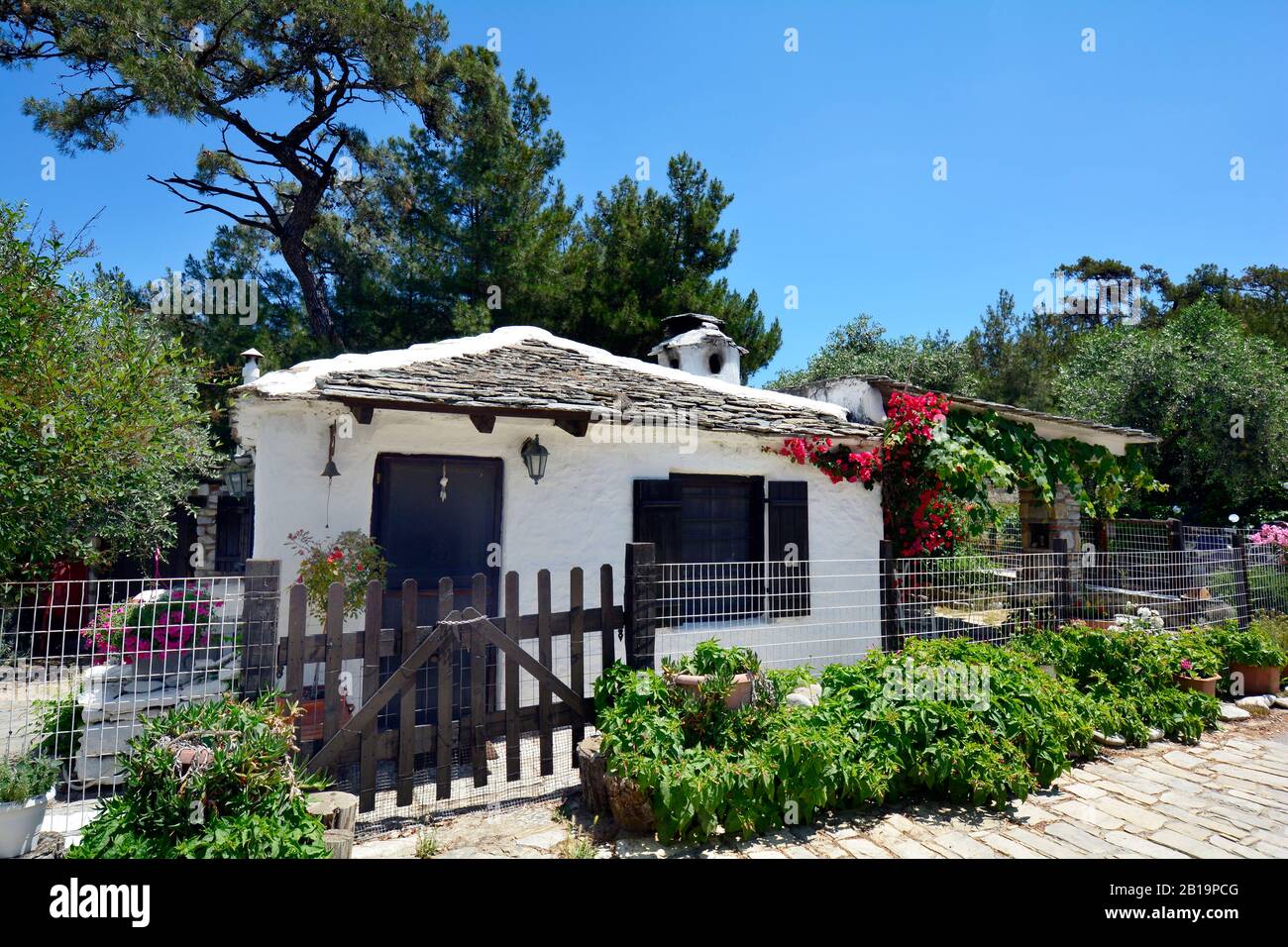 Greece, Thassos Island, tiny home on the island in Aegean sea Stock Photo