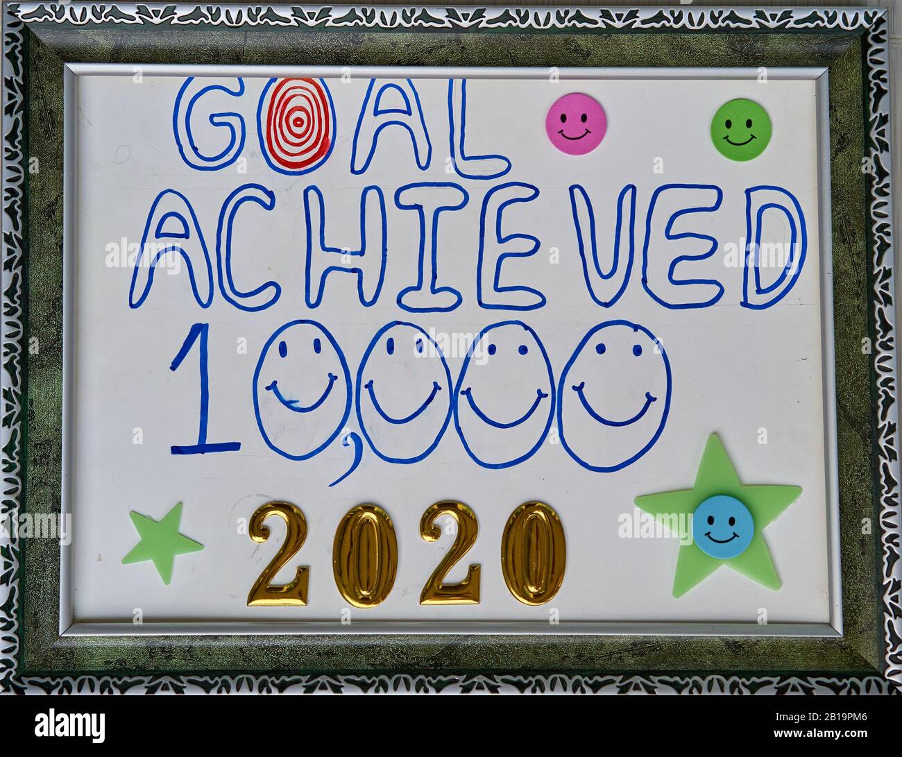 Goal achievement award certificate. Stock Photo