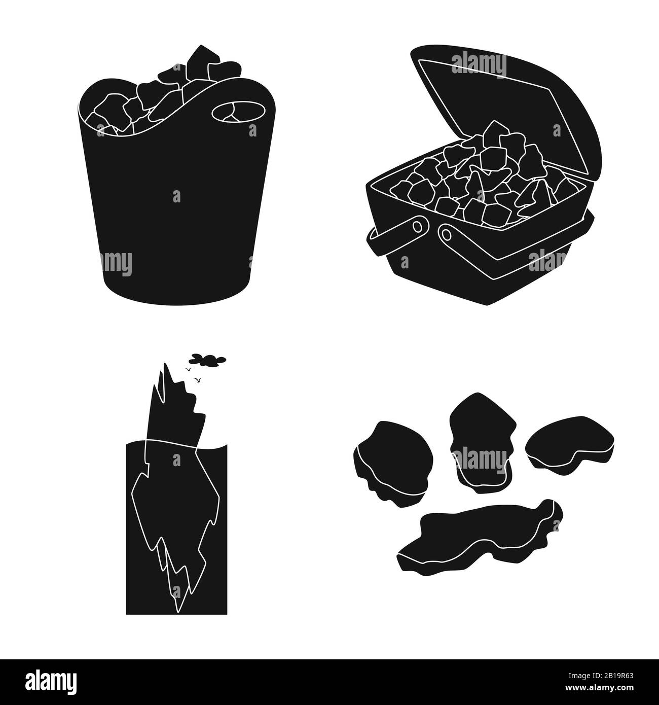 Vector illustration of cold and transparent logo. Set of cold and water ...