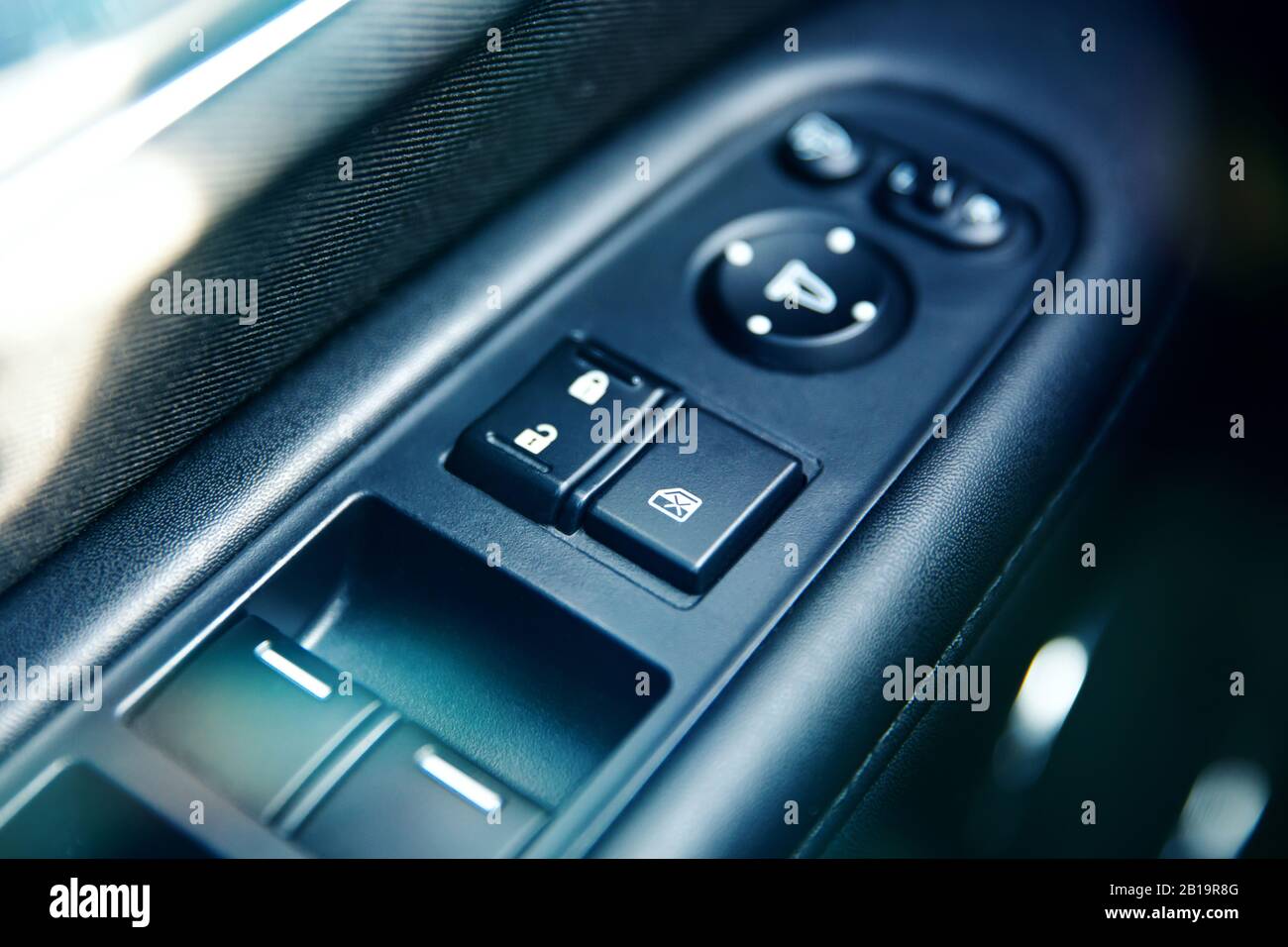 Automatic window control panel in modern car Stock Photo Alamy