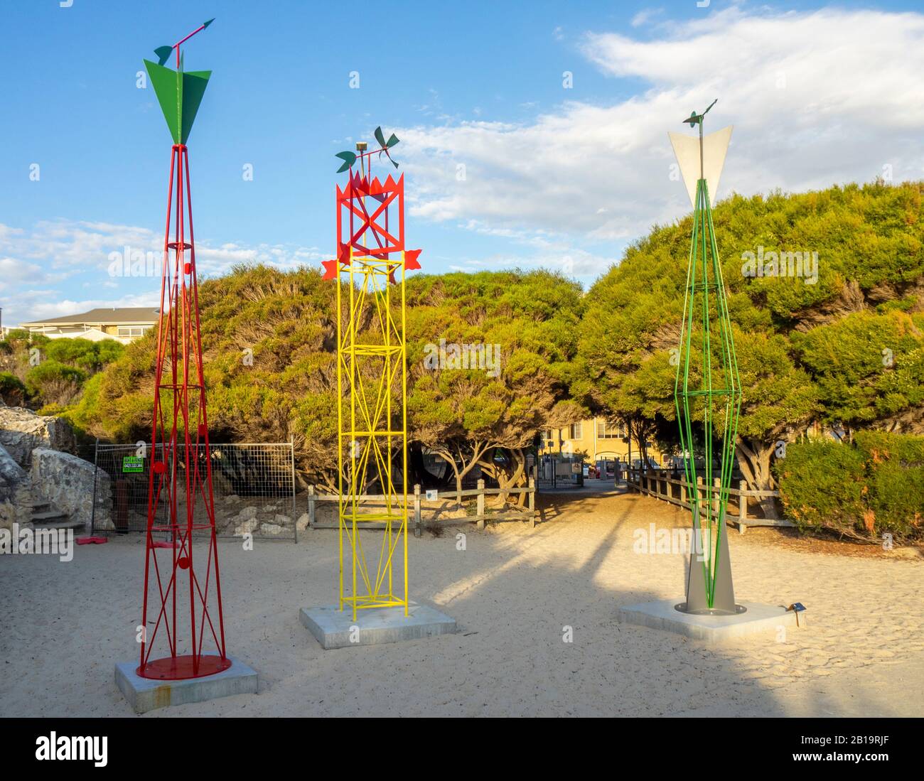 Sculpture At Bathers Beach 2020 outdoor exhibition Masts by Tony Jones sculptor Artist Fremantle