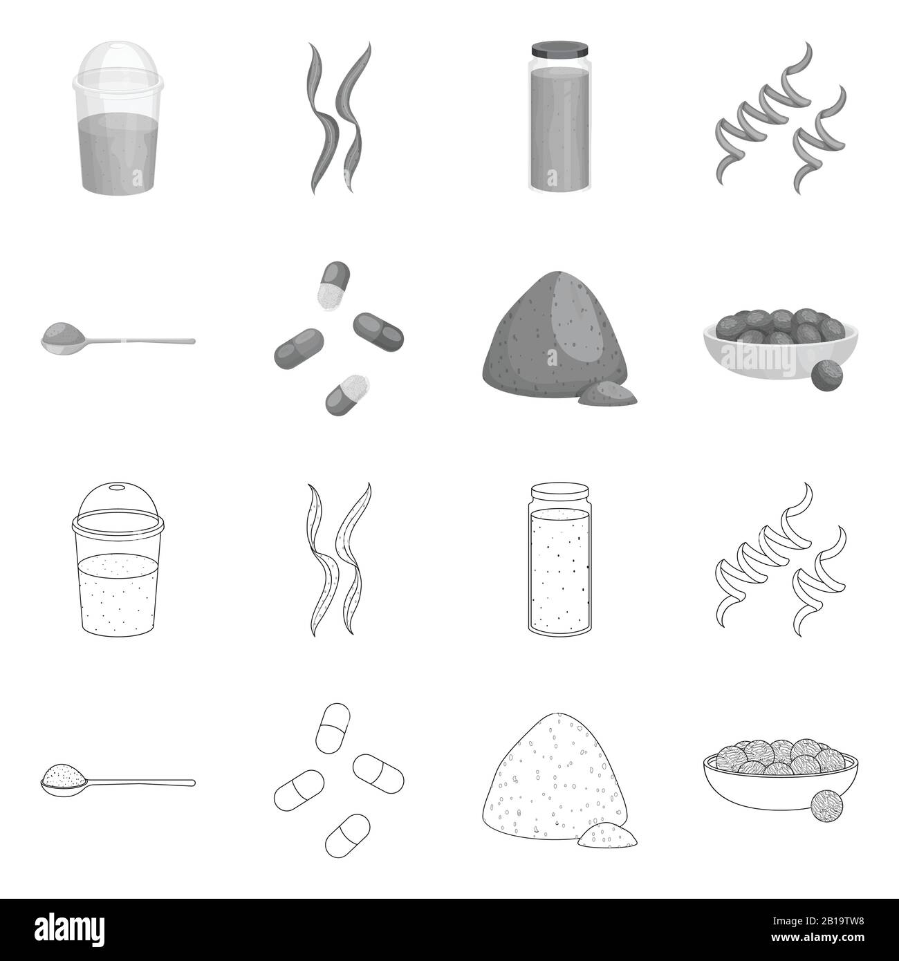 Vector illustration of protein and sea sign. Collection of protein and ...