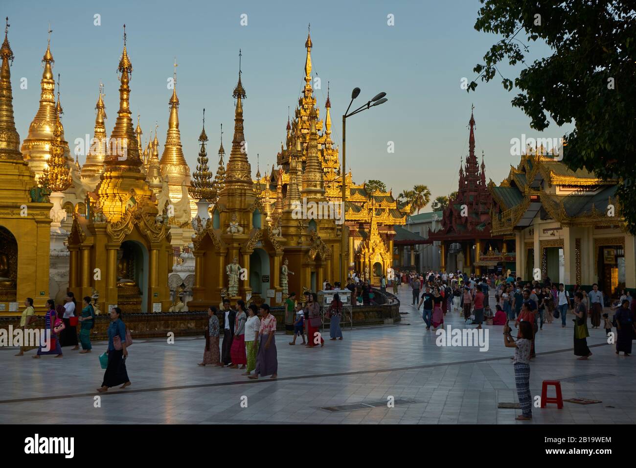 Shwedagon Pagode, Yangon, Myanmar Stock Photo