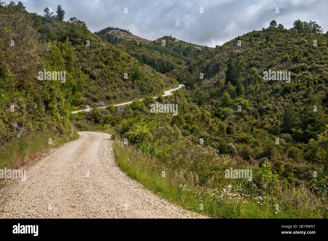 Canaan Road in Takaka Hill area, leading to Canaan Downs campsite in
