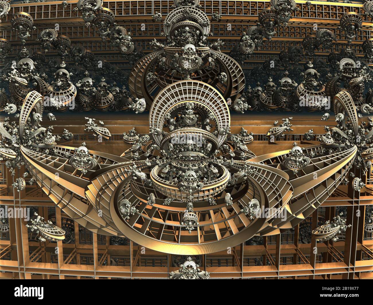 Computer rendered virtual scenery for art and entertainment Stock Photo