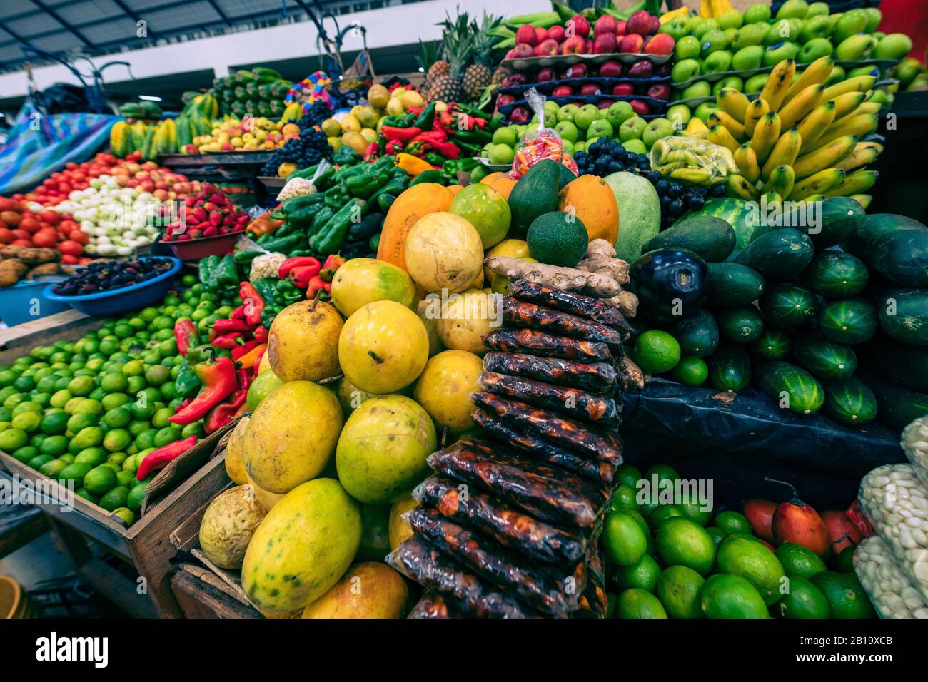 Traditional ecuadorian food market selling agricultural products and other  food items in Cuenca, Ecuador, South America Stock Photo - Alamy