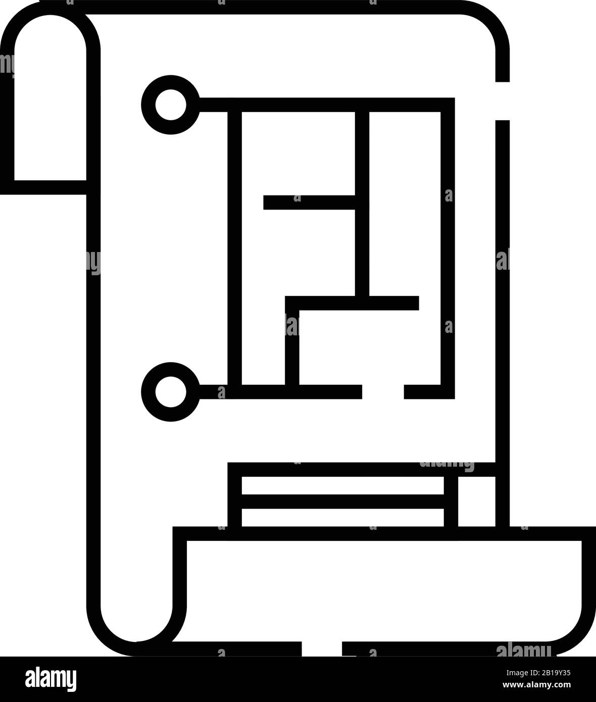 Drawing diagram line icon, concept sign, outline vector illustration ...