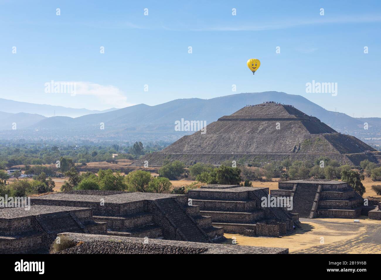 The Pyramids in ancient city of Teotihuacan in Mexico. Stock Photo