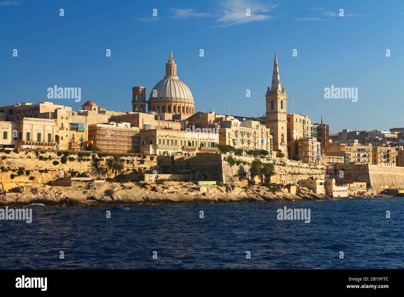 Historic La Valletta from the sea in Malta Stock Photo - Alamy