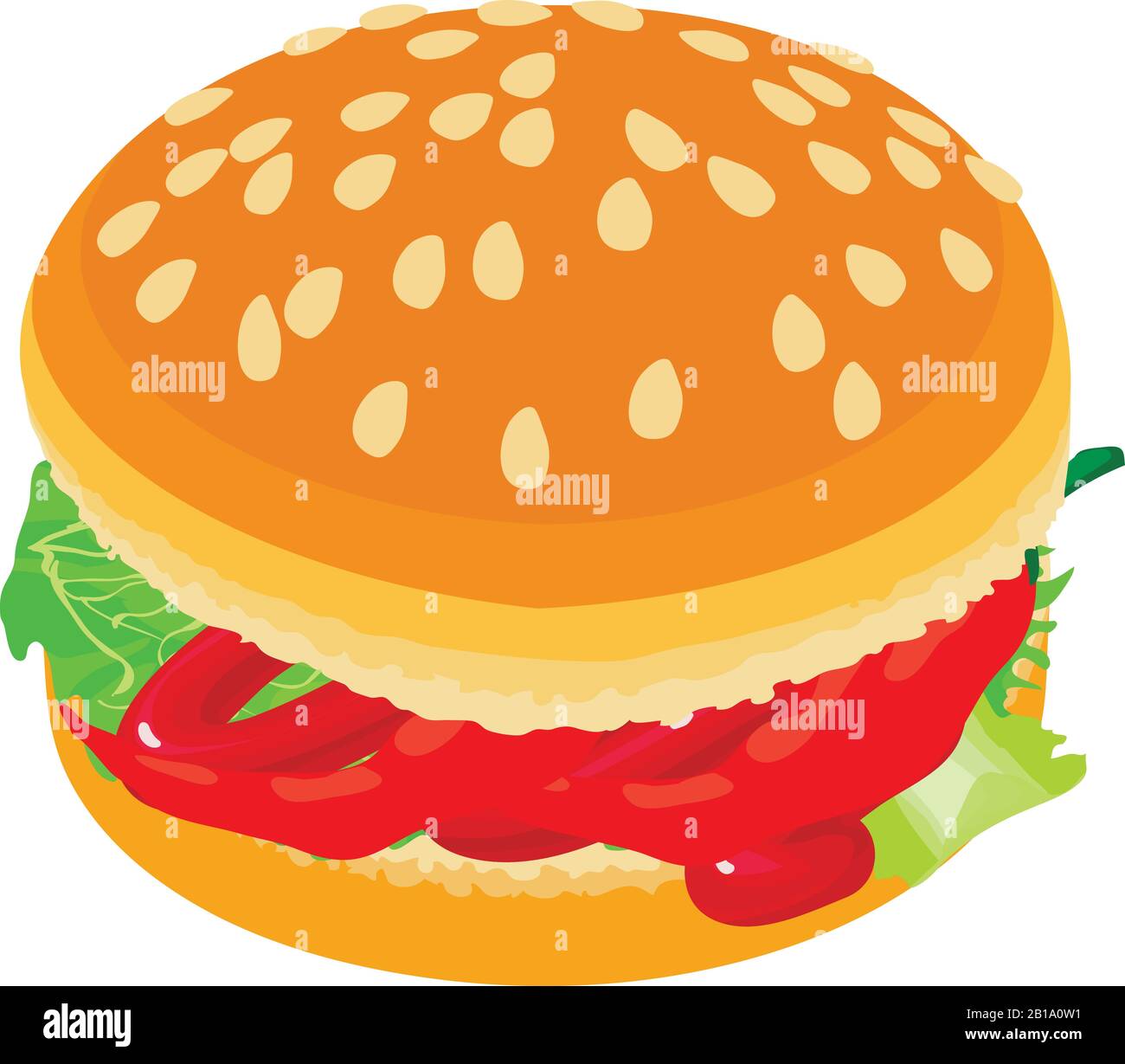 Burger vegetable icon, isometric style Stock Vector