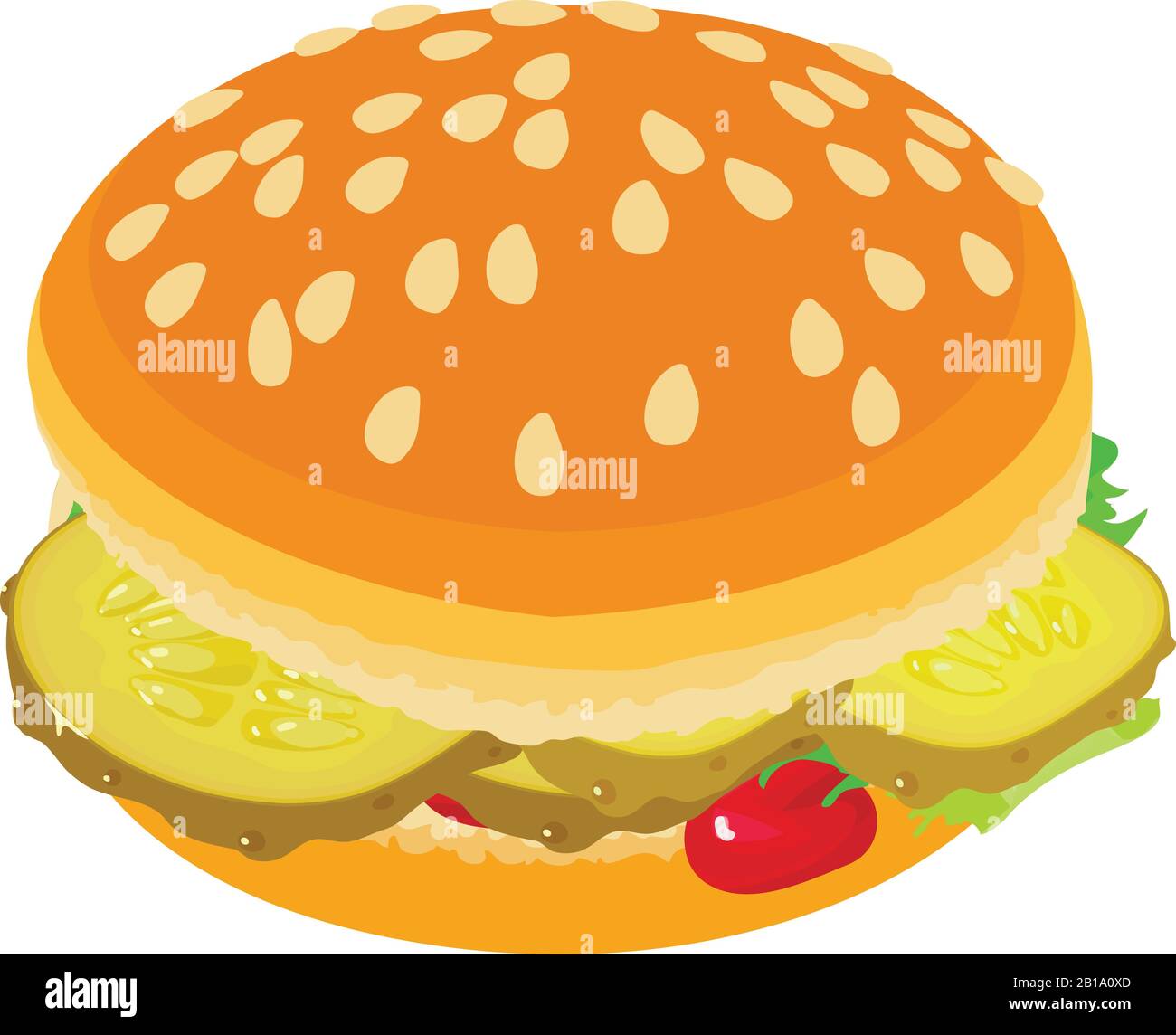 Appetizing burger icon, isometric style Stock Vector